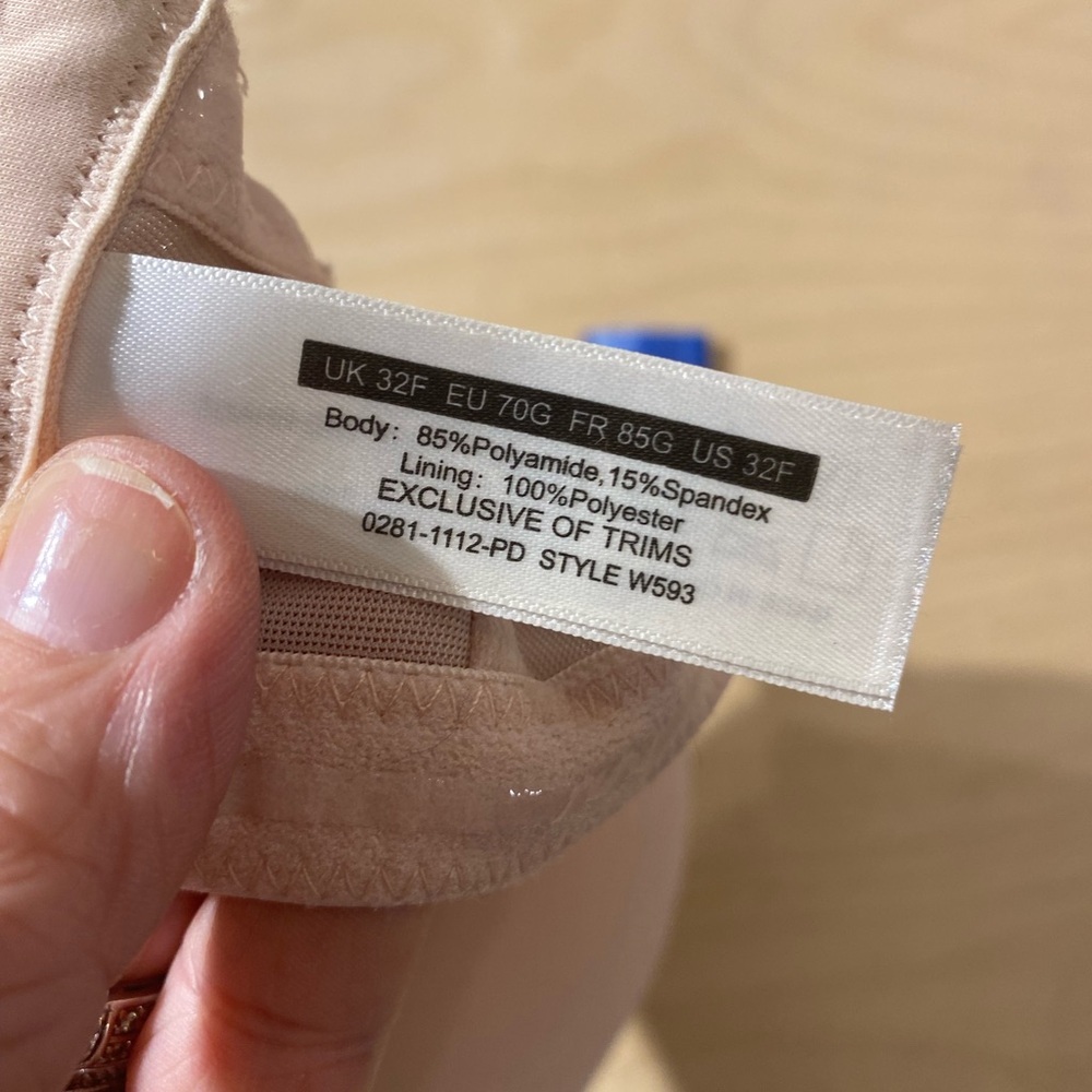 Strapless Seamless Nude Underwire Bra 32 F (MV) - Picture 7 of 7